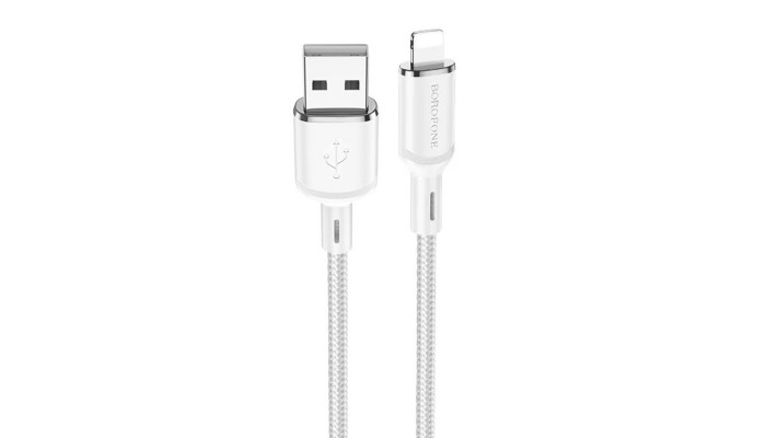 Дата кабель Borofone BX90 Cyber USB to Lightning (1m) White - фото