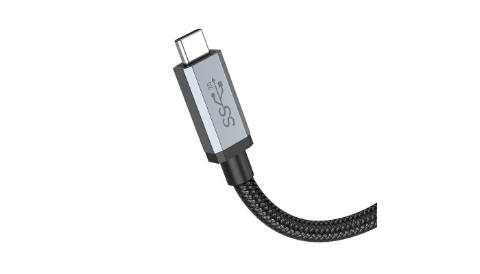 Дата кабель Hoco US06 Type-C to Type-C 100W USB3.2 20Gbps (2m) Black - фото