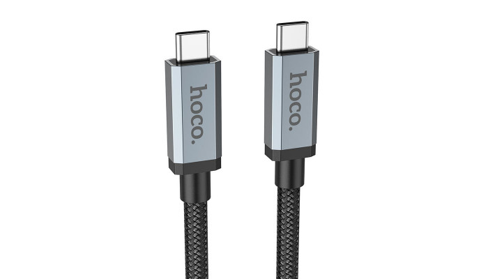 Дата кабель Hoco US06 Type-C to Type-C 100W USB3.2 20Gbps (1m) Black - фото
