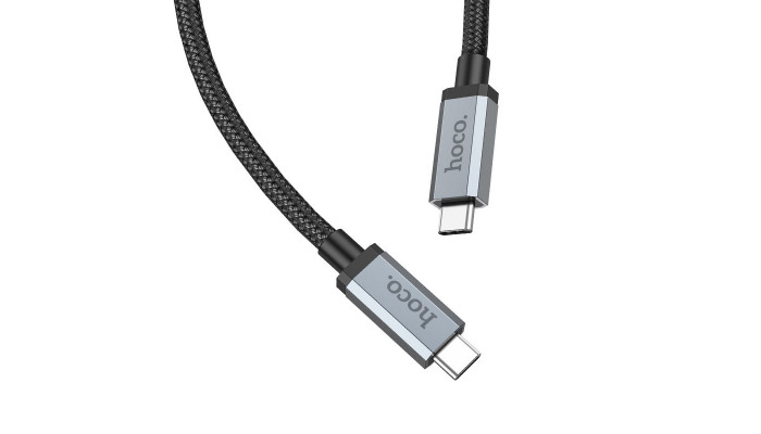 Дата кабель Hoco US06 Type-C to Type-C 100W USB3.2 20Gbps (1m) Black - фото