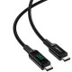 Дата кабель Acefast C6-03 USB-C to USB-C 100W zinc alloy digital display braided (2m) Black - фото