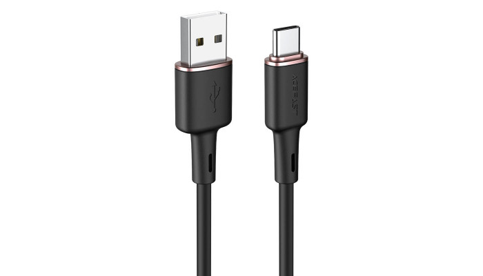 Дата кабель Acefast C2-04 USB-A to USB-C zinc alloy silicone (1.2m) Black - фото
