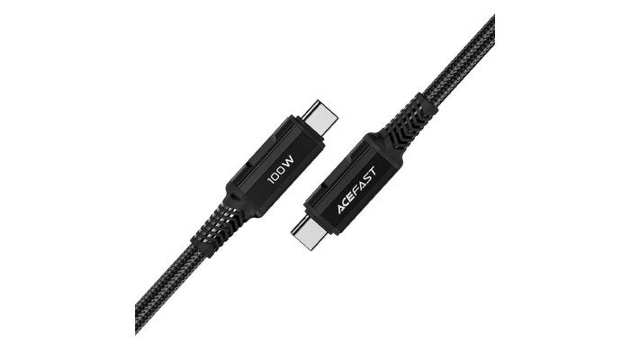Дата кабель Acefast C4-03 USB-C to USB-C 100W aluminum alloy (2m) Black - фото