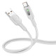 Дата кабель Hoco U120 Transparent explore intelligent power-off USB to Type-C 5A (1.2m) Gray - фото