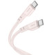 Дата кабель Hoco X97 Crystal color Type-C to Type-C 60W (1m) Light pink - фото