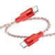 Дата кабель Hoco X99 Crystal Junction Type-C to Type-C 60W (1.2m) Red - фото