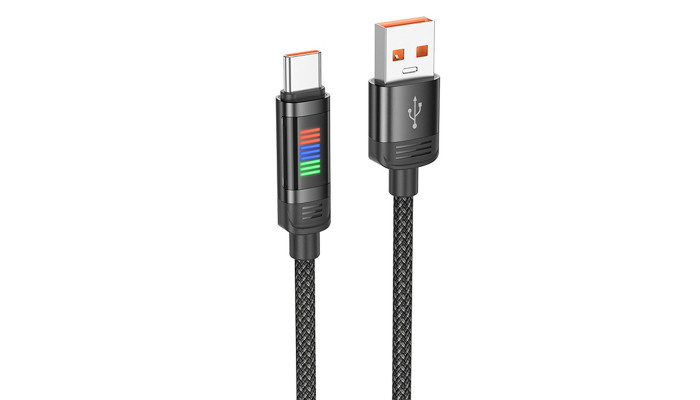 Дата кабель Hoco U126 Lantern 5A USB to Type-C (1.2m) Black - фото