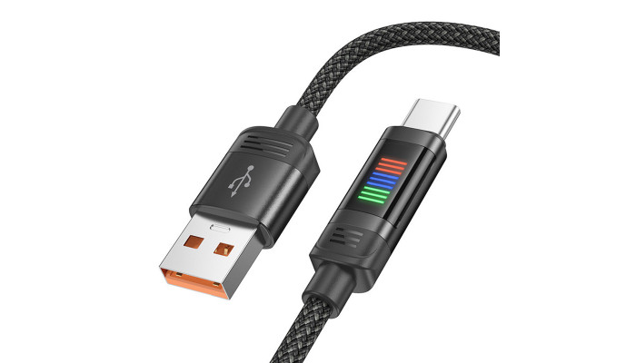 Дата кабель Hoco U126 Lantern 5A USB to Type-C (1.2m) Black - фото