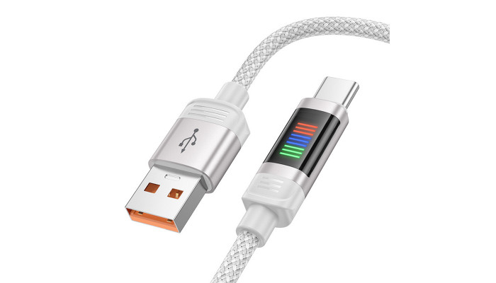 Дата кабель Hoco U126 Lantern 5A USB to Type-C (1.2m) Gray - фото