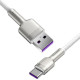 Дата кабель Baseus Cafule Metal Data USB to Type-C 66W (1m) (CAKF00010) White - фото