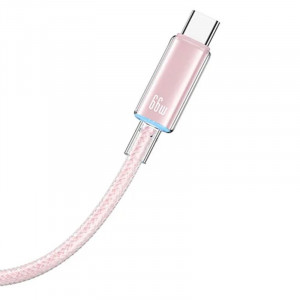 Дата кабель USAMS US-SJ658 USB to Type-C 6A Cloud Series (1.2m) Pink