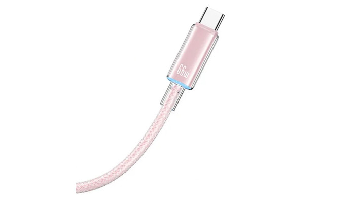 Дата кабель USAMS US-SJ658 USB to Type-C 6A Cloud Series (1.2m) Pink - фото