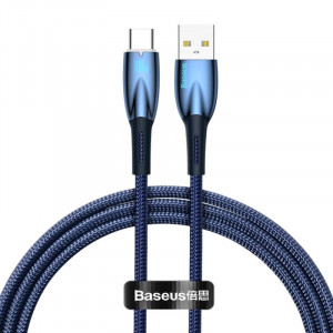 Дата кабель Baseus Glimmer Series Fast Charging Data Cable USB to Type-C 100W 2m (CADH00050) Blue