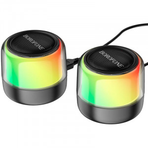 Бездротова колонка Borofone BP12 Colorful BT wired 2-in-1 computer speaker Black