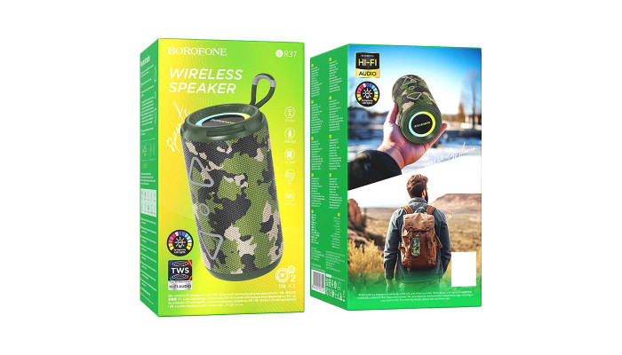 Портативна колонка Borofone BR37 Noble sports Camouflage Green - фото