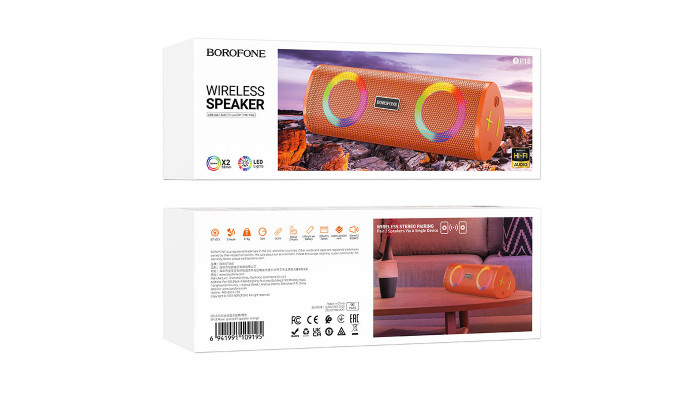 Портативная колонка Borofone BP18 Music sports Orange - фото