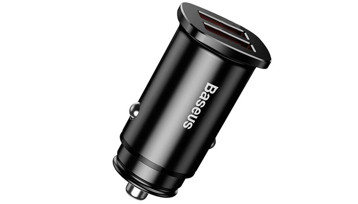 Автомобільний зарядний пристрій Baseus Square Metal QC 3.0 30W 2USB (CCALL-DS) Чорний - фото