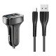 Автомобильное зарядное устройство Usams C13 2.1A Dual USB + U35 Micro USB cable (1m) Черный - фото