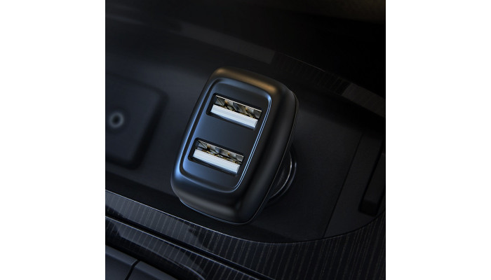 Автомобильное зарядное устройство Hoco Z36 (2USB/2.4A) + MicroUSB Черный - фото