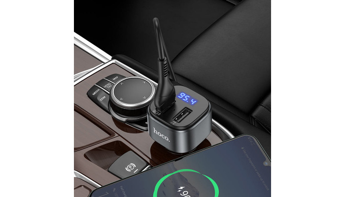 Автомобільний зарядний пристрій FM модулятор HOCO E67 QC3.0 Чорний - фото