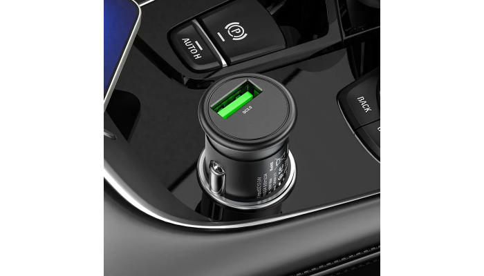 Автомобільний зарядний пристрій Hoco Z43 QC3.0 (1USB/18W) Чорний - фото