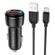 Автомобильное зарядное устройство Borofone BZ17 QC3.0 (2USB/3A) + MicroUSB Черный - фото