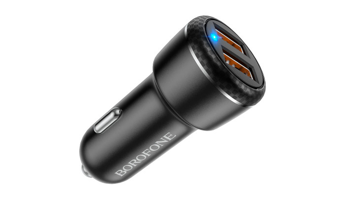 Автомобильное зарядное устройство Borofone BZ17 QC3.0 (2USB/3A) + MicroUSB Черный - фото