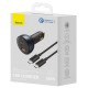 Автомобільний зарядний пристрій Baseus Qualcomm® QC5 Multi-Port 2xType-C+USB 160W (with cable Type-C to Type-C 100W (20V/5A) 1m) Сірий - фото
