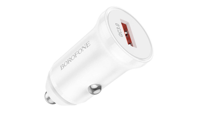 Автомобільний зарядний пристрій Borofone BZ18 QC3.0 Білий - фото