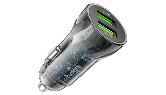 Автомобильное зарядное устройство Hoco Z47 Transparent Discovery Edition QC3.0 Transparent black - фото