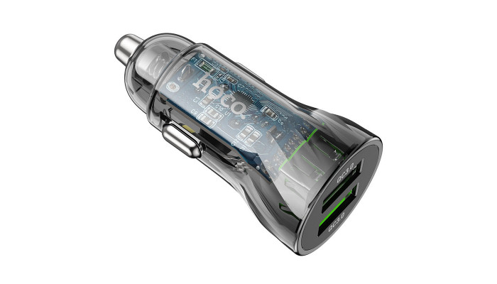 Автомобильное зарядное устройство Hoco Z47 Transparent Discovery Edition QC3.0 Transparent black - фото