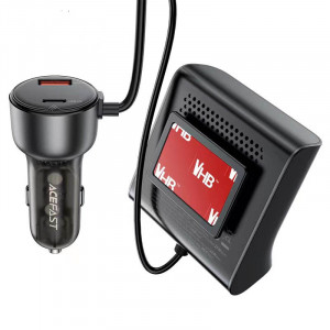 Автомобильное зарядное устройство Acefast B11 138W Car Charger Splitter with Digital Display Black