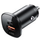 Автомобільний зарядний пристрій Acefast B1 mini 38W (USB-C+USB-A) dual-port metal car charger Black - фото