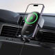 Автодержатель с Беспроводное зарядное устройство Baseus LightChaser Wireless Charging Electric Car Mount 15W (C40355900121-00) Black - фото