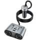 Автомобільний зарядний пристрій Hoco Z51 Establisher 147W(2C3A) 2-in-1 cigarette lighter car charger Metal gray - фото