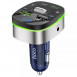 Автомобільний зарядний пристрій FM модулятор Hoco E71 Crystal transparent QC3.0 Dark blue