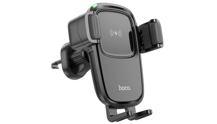 Автодержатель с Беспроводное зарядное устройство Hoco HW1 Pro Black - фото
