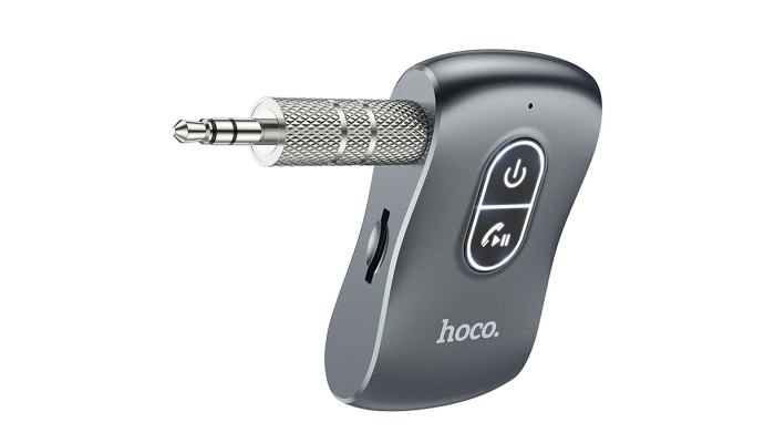 Bluetooth аудіо ресивер Hoco E73 Tour Car Metal gray - фото