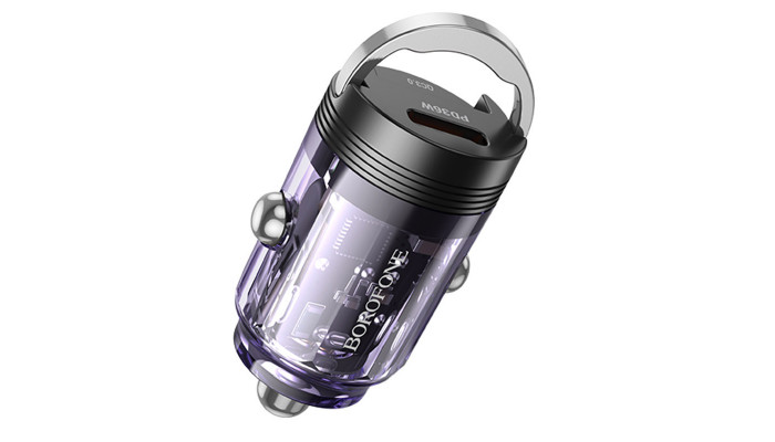 Автомобильное зарядное устройство Borofone BZ29A Talented PD36W+QC3.0 (1C1A) Transparent purple - фото