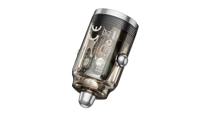 Автомобільний зарядний пристрій Borofone BZ29 Ray PD30W (1C) Transparent black - фото