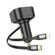 Автомобильное зарядное устройство Hoco NZ13 Clever PD30W with telescopic cable Type-C to Lightning Black - фото