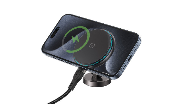 Автотримач з БЗП Acefast D30 Magnetic Wireless Charging Black - фото