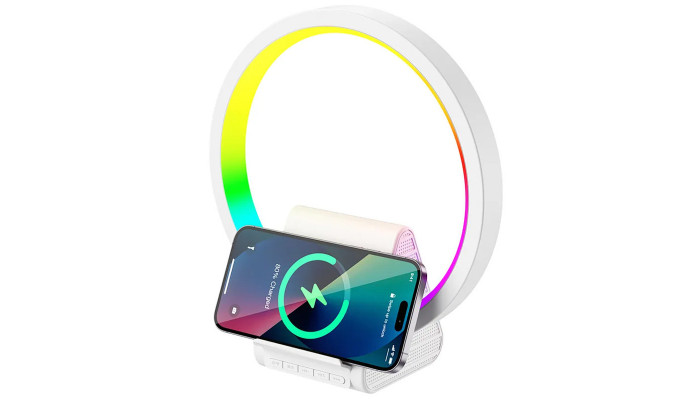 БЗП WIWU Wi-W021 2 in 1 Wireless Charger+Bluetooth Speaker White - фото