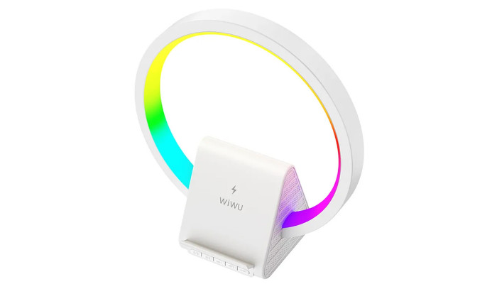 БЗП WIWU Wi-W021 2 in 1 Wireless Charger+Bluetooth Speaker White - фото