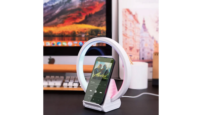 БЗП WIWU Wi-W021 2 in 1 Wireless Charger+Bluetooth Speaker White - фото