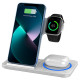 Беспроводное зарядное устройство WIWU Wi-W020 3 in 1 wireless charger White - фото