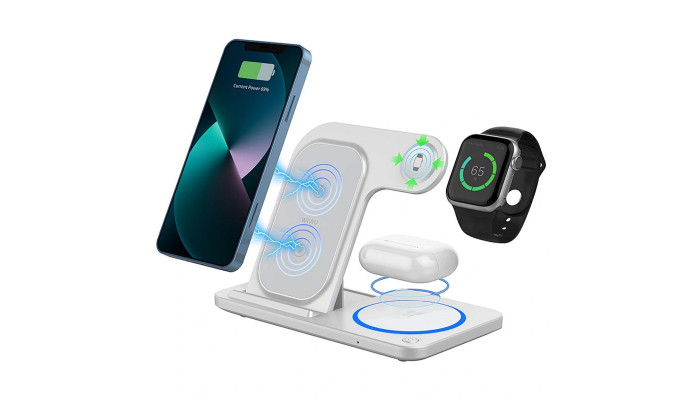 БЗП WIWU Wi-W020 3 in 1 wireless charger White - фото