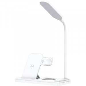 Беспроводное зарядное устройство Usams US-CD195 15W 4in1 Wireless Charging Holder With Table Lamp White