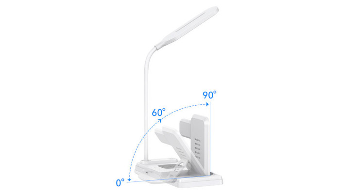 Беспроводное зарядное устройство Usams US-CD195 15W 4in1 Wireless Charging Holder With Table Lamp White - фото