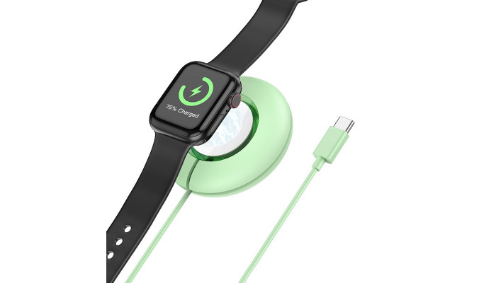 Беспроводное зарядное устройство Hoco CW51 Wireless charger for iWatch Green - фото